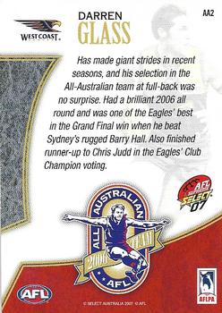 2007 Select AFL Supreme - All Australian #AA2 Darren Glass Back